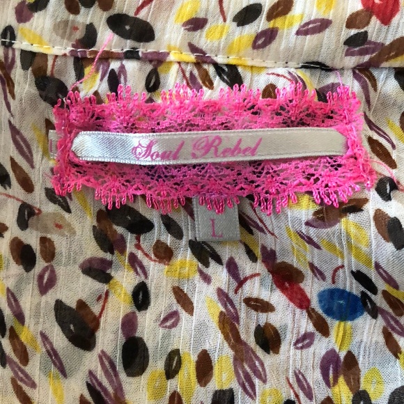 Soul Rebel Multicolored Summer Tiered Top - Picture 3 of 4